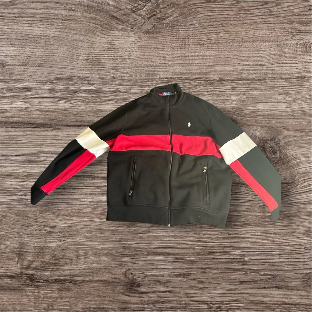 Polo Ralph Lauren Black and Red Bomber Jacket - Picture 1 of 3
